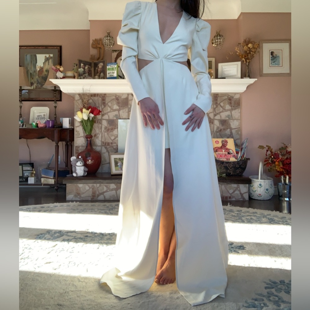 Yaura crème cutout gown